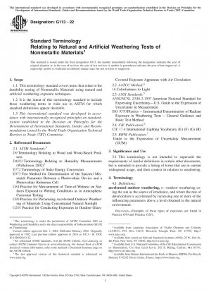 Standard Terminology Relating to Natural and Artificial Weathering Tests of Nonmetallic Materials