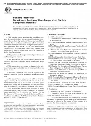 Standard Practice for Surveillance Testing of High-Temperature Nuclear Component Materials