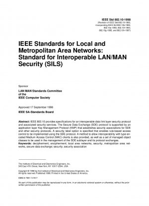 Local and metropolitan area networks - Interoperable LAN/MAN security (SILS)