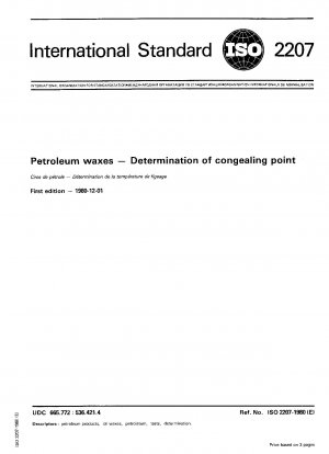 Petroleum waxes; Determination of congealing point