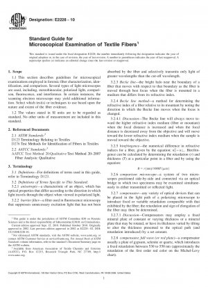 Standard Guide for Microscopic Examination of Textile Fibers