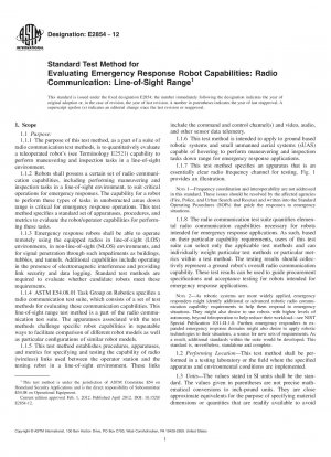 Standard Test Method for Evaluating Emergency Response Robot Capabilities: Radio Communication: Line-of-Sight Range