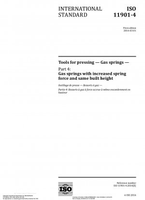 Tools for pressing - Gas springs - Part 4: Gas springs with increased spring force and same built height