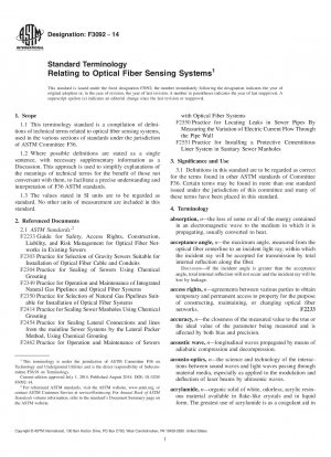 Standard Terminology Relating to Optical Fiber Sensing Systems