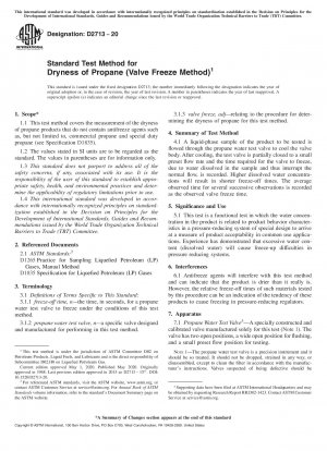 Standard Test Method for Dryness of Propane (Valve Freeze Method)