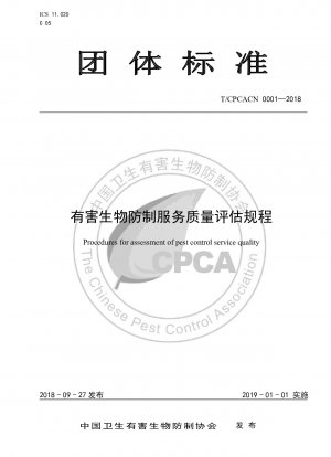 Regulations for Quality Assessment of Pest Control Services