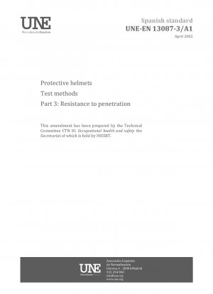 Protective helmets - Test methods - Part 3: Resistance to penetration.
