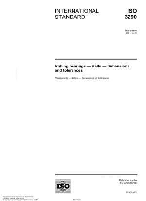 Rolling bearings - Balls - Dimensions and tolerances