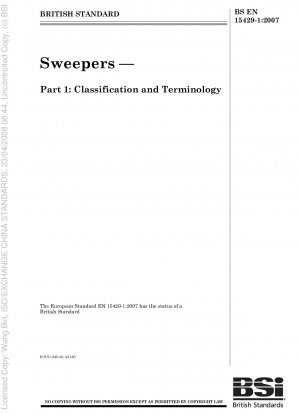 Sweepers - Part 1: Classification and Terminology