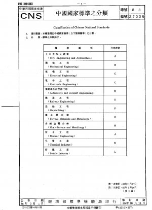 Classification of Chinese National Standards