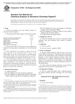 Standard Test Methods for Chemical Analysis of Strontium Chromate Pigment