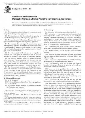 Standard Classification for Domestic Cannabis/Hemp Plant Indoor Growing Appliances