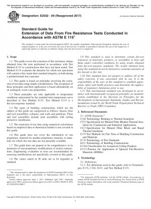 Standard Guide for Extension of Data From Fire Resistance Tests Conducted in Accordance with ASTM E 119