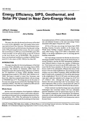 Energy Efficiency, SIPS, Geothermal, and Solar PV Used in Near Zero-Energy House