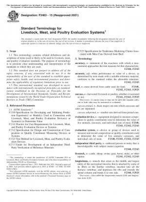Standard Terminology for  Livestock, Meat, and Poultry Evaluation Systems
