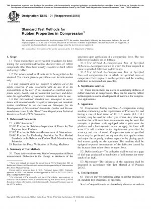 Standard Test Methods for Rubber Properties in Compression