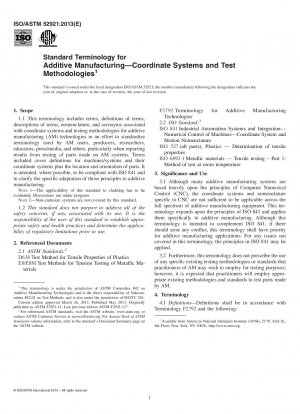 Standard Terminology for Additive Manufacturing-Coordinate Systems and Test Methodologies