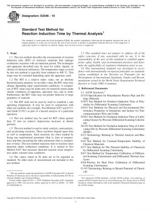 Standard Test Method for Reaction Induction Time by Thermal Analysis