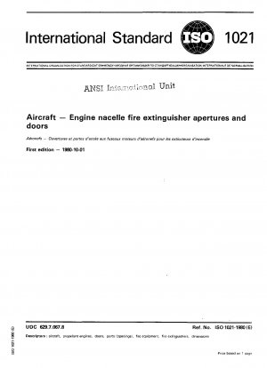 Aircraft; Engine nacelle fire extinguisher apertures and doors