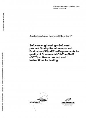 Software engineering - Software product Quality Requirements and Evaluation (SQuaRE) - Requirements for quality of Commercial Off-The-Shelf (COTS) software product and instructions for testing