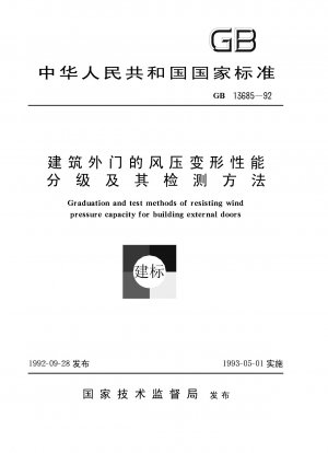 Graduation of resisting wind pressure capacity and the test method for building external doors