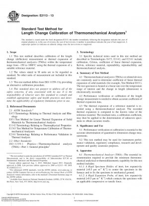 Standard Test Method for Length Change Calibration of Thermomechanical Analyzers