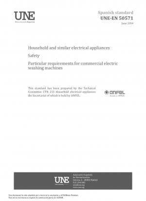 Household and similar electrical appliances - Safety - Particular requirements for commercial electric washing machines