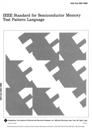 IEEE Standard for Semiconductor Memory Test Pattern Language