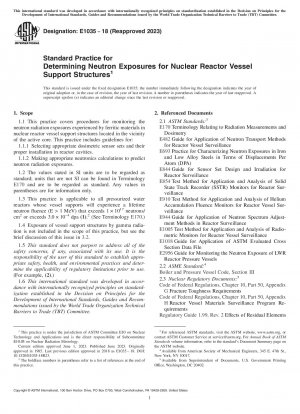 Standard Practice for Determining Neutron Exposures for Nuclear Reactor Vessel Support Structures
