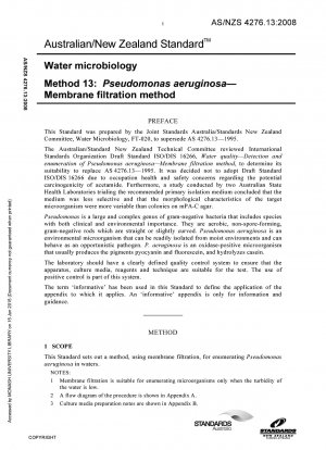 Water Microbiology-Pseudomonas aeruginosa-Membrane Filtration Method