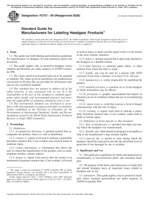 Standard Guide for Manufacturers for Labeling Headgear Products