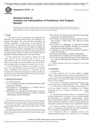 Standard Guide for Analysis and Interpretation of Proficiency Test Program Results