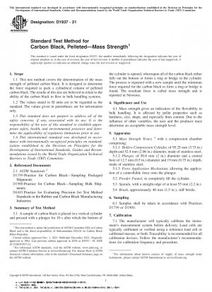 Standard Test Method for Carbon Black, Pelleted—Mass Strength