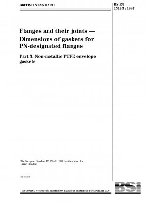 Flanges and their joints - Dimensions of gaskets for PN-designated flanges - Non-metallic PTFE envelope gaskets