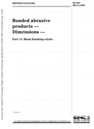 Bonded abrasive products - Dimensions - Hand finishing sticks