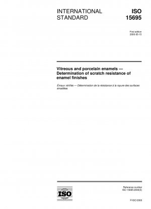 Vitreous and porcelain enamels - Determination of scratch resistance of enamel finishes