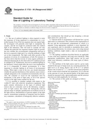 Standard Guide for Use of Lighting in Laboratory Testing