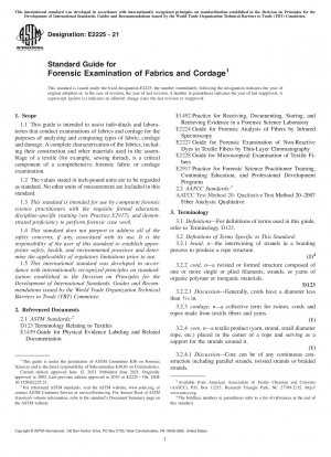 Standard Guide for Forensic Examination of Fabrics and Cordage