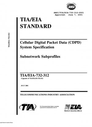 Cellular Digital Packet Data (CDPD) System Specification Subnetwork Subprofiles