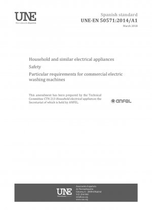 Household and similar electrical appliances - Safety - Particular requirements for commercial electric washing machines