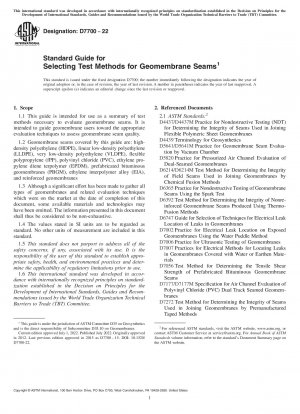 Standard Guide for Selecting Test Methods for Geomembrane Seams