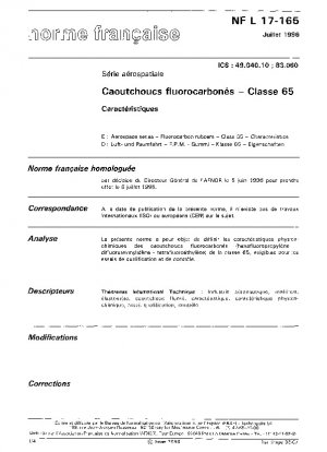 Aerospace series. Fluorocarbon rubbers. Class 65. Characteristics.