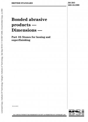 Bonded abrasive products - Dimensions - Stones for honing and superfinishing