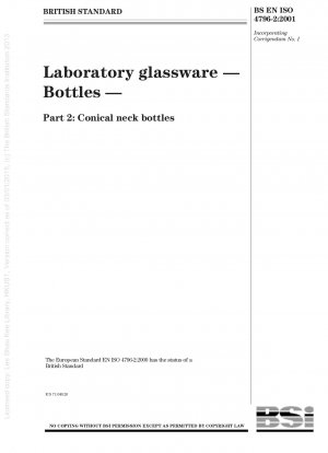 Laboratory glassware. Bottles. Conical neck bottles