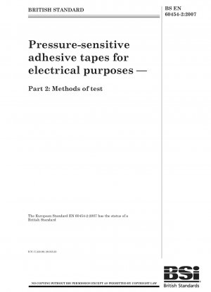 Pressure-sensitive adhesive tapes for electrical purposes - Methods of test