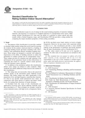 Standard Classification for Rating Outdoor-Indoor Sound Attenuation