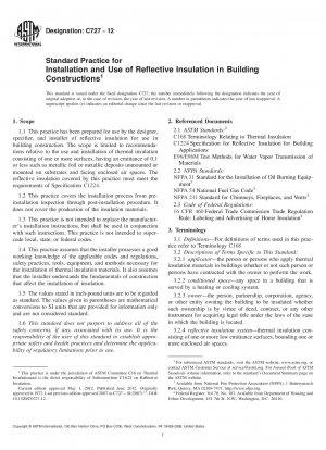 Standard Practice for Installation and Use of Reflective Insulation in Building Constructions