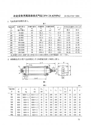Tail-suspended cylinder for metallurgical equipment (PN≤0.63MPa)