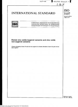 Dental zinc oxide/eugenol cements and zinc oxide non-eugenol cements