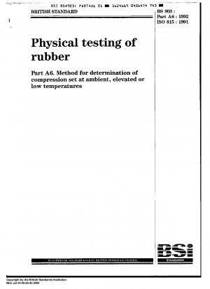 Rubber, vulcanized or thermoplastic; determination of compression set at ambient, elevated or low temperatures